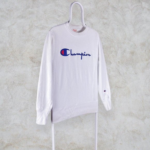 Vintage White Champion Reverse Weave Sweatshirt Warm Up Mens Small - Picture 3 of 5
